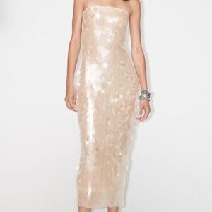 Zara Sequin strapless Dress size Small